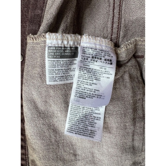 Levis XL Trucker Denim Jacket Brown/Purple Faded Wash Relaxed Fit - Picture 9 of 12